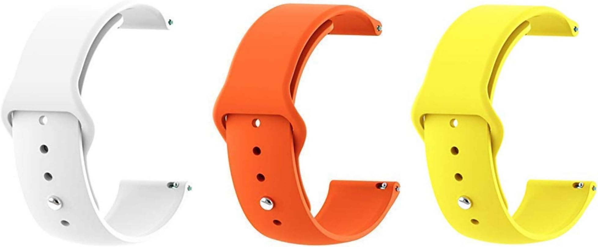 DIVERTS Pack of 3 Soft Silicone Band Strap Compatible for Samsung Galaxy Watch 3 45mm Galaxy 46mm Samsung Gear S3 Frontier Classic Amazfit Pace Stratos Ticwatch Pro 22mm