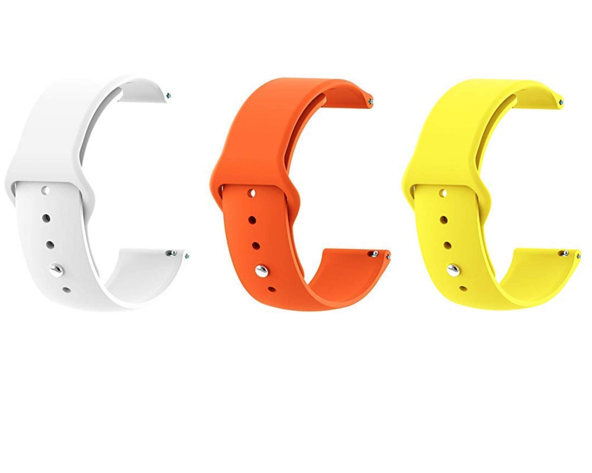 DIVERTS Pack of 3 Soft Silicone Band Strap Compatible for Samsung Galaxy Watch 3 45mm Galaxy 46mm Samsung Gear S3 Frontier Classic Amazfit Pace Stratos Ticwatch Pro 22mm