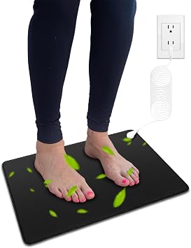 Grounding Mat Kit, 15ft Grounding Cord, Use for Ground Foot Mats, Computer Mat, Sleep Mat, Pet,Soft & Cozy, Home Use 23.6" x 13"
