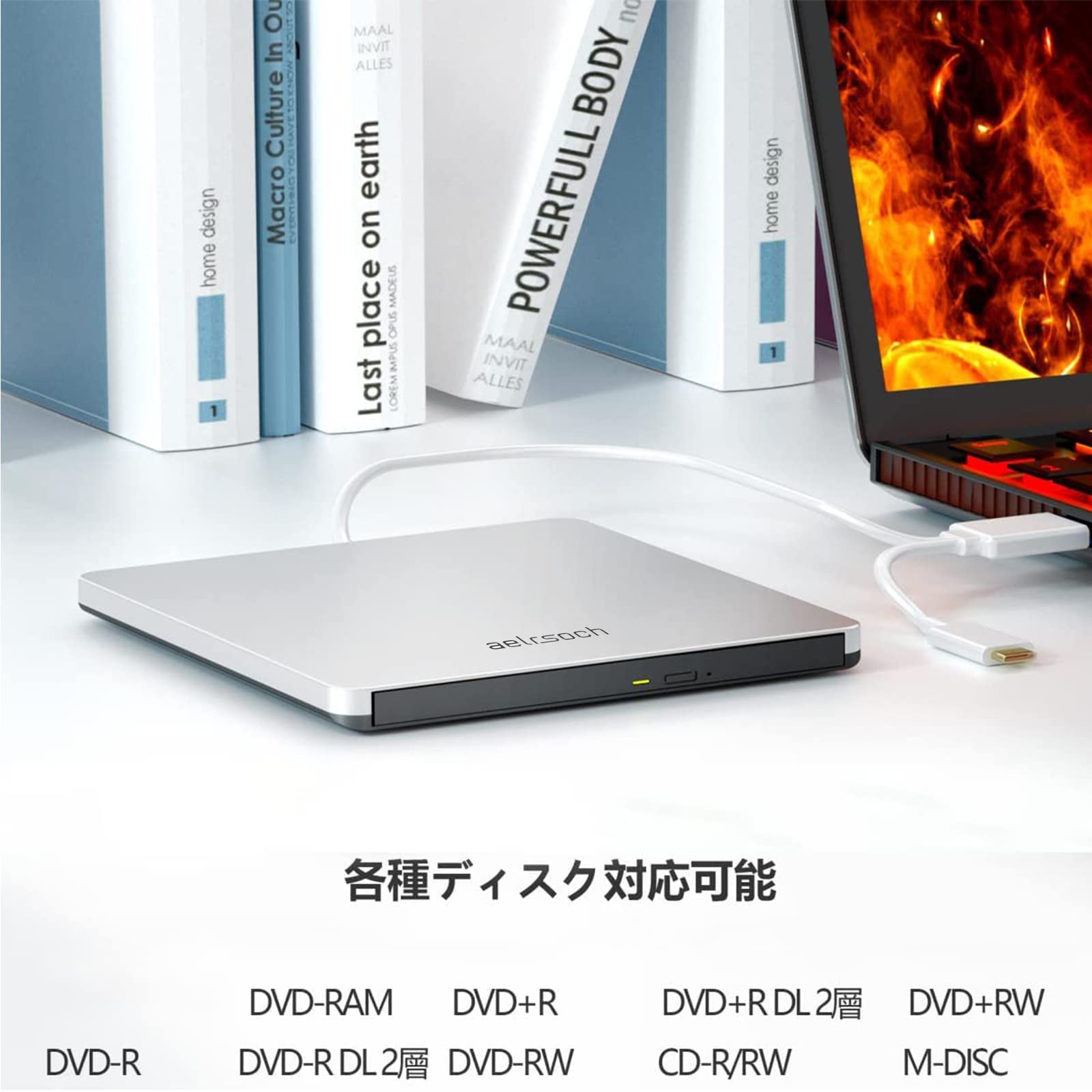 Amazon.co.jp: CD/DVDドライブ USB3.0+Type- cポート対応 ポータブル