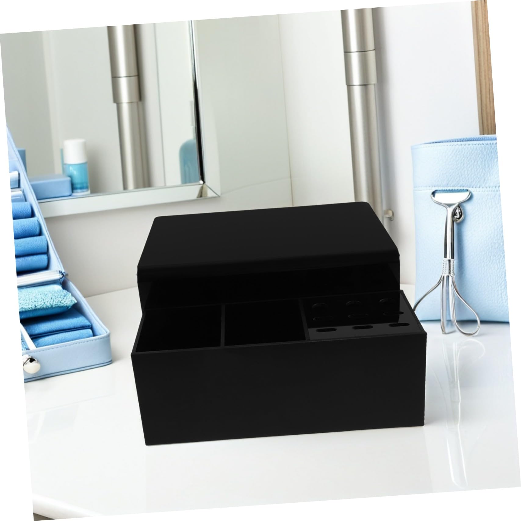 Organizador para Almohadilla de Pestañas Desmontable con Soporte Ergonómico y Cojín Cervical para Extensión de Pestañas Compacto y Portátil para Profesional Salones y Viaje