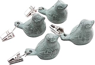 Tablecloth Weights,4Pcs Bird Shape Table Cloth Weights with Stainless Steel Clips,Cast Iron Table Cover Weights with Clips,for Outdoor Family Dinner Garden Party Wedding Camping Picnic Decor