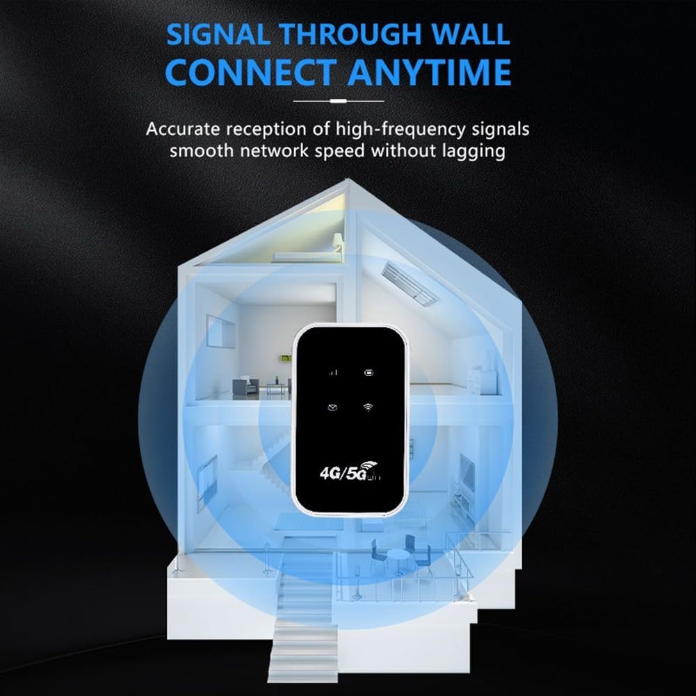 Przenośny router Wi-Fi 4G Kompaktowa i lekka konstrukcja Szybkie połączenie z Internetem Wiele urządzeń Materiał ABS Łatwa instalacja Czarny Biały (czarny)