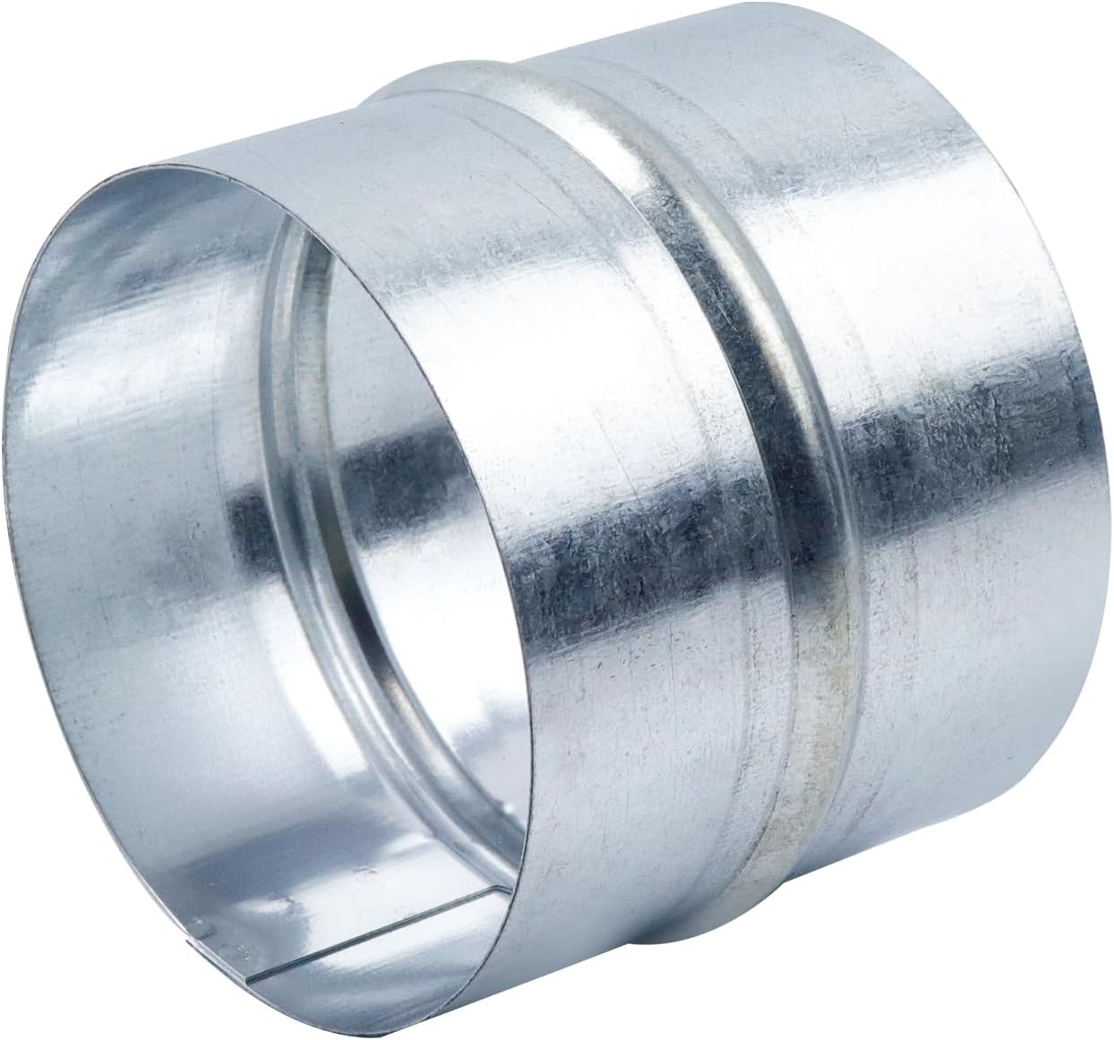 8"/200mm Metal Vent Duct Connector, Alvanized Steel Metal, Round Dryer Vent Coupler for Rigid Connection Hose Extension for Ducting, Silver