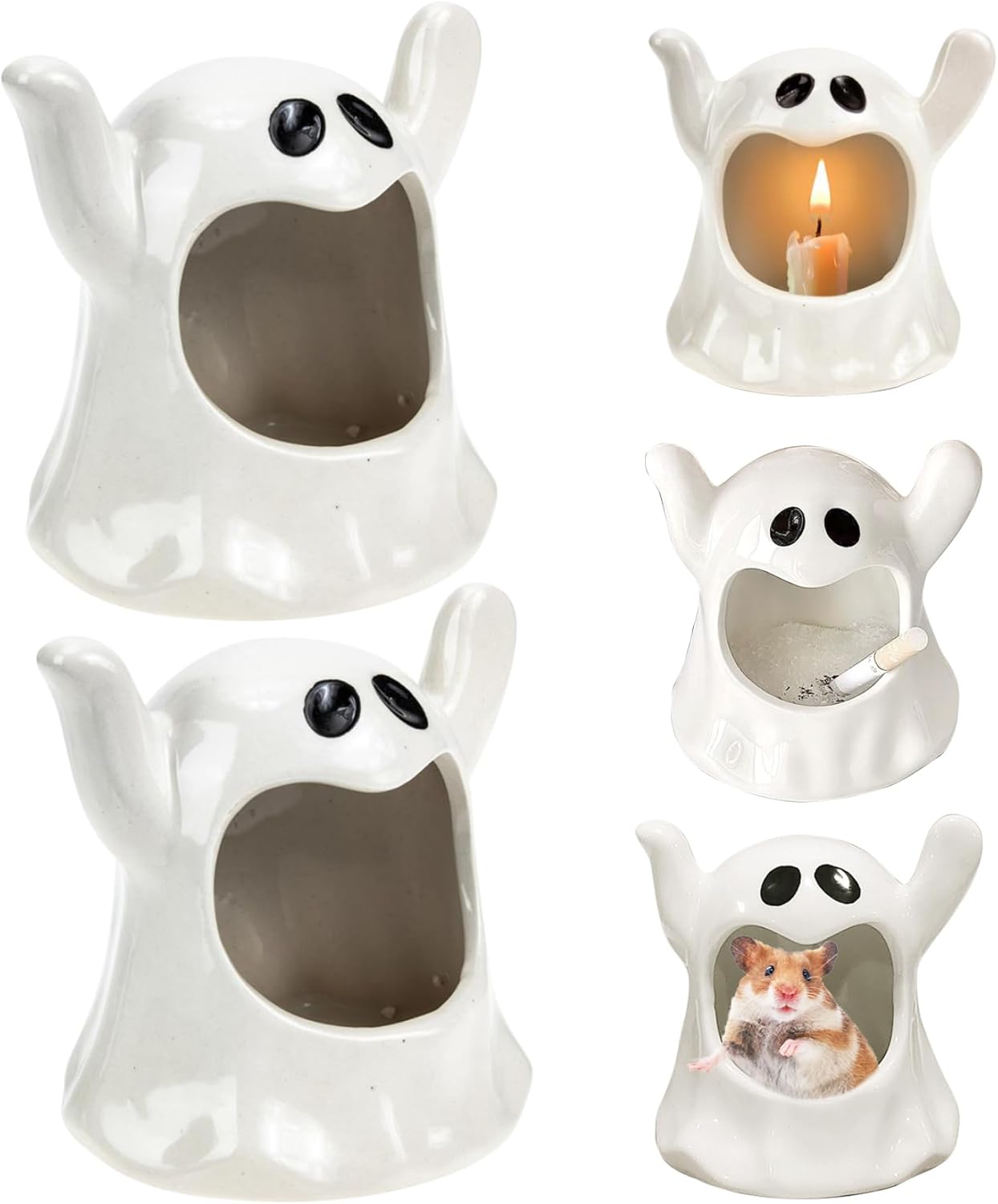 Ghost Candle Holder Halloween Candle Holder Ceramic Cute Ghost Candle