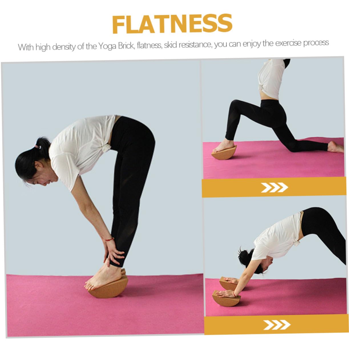 Bloque de Yoga de Corcho Antideslizante Ligero y Duradero Soporte Estable para Pilates y Meditación Casa Accesorio Multifunción para Entrenamiento y Equilibrio Pack
