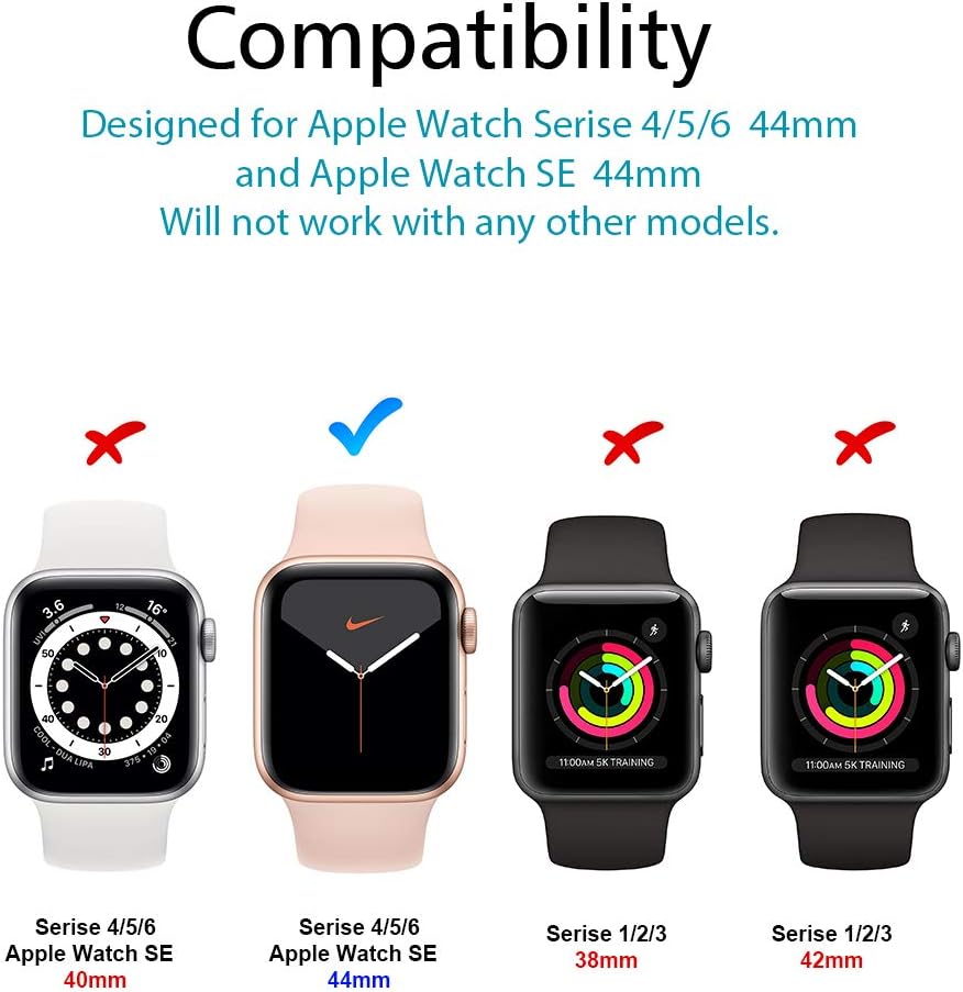 MP-MALL 2-Pack Compatible with Apple Watch Series 6/5/4 44mm and Apple Watch SE 44mm with Build-in Tempered Glass Screen Protector, Bling Crystal Diamond Full Protection Cover for Women - Bling Clear