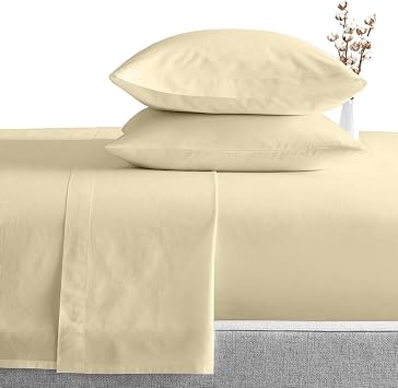 Microfiber Sheet Set - Brushed Microfiber 1800 Bedding - 4 Piece Sheet Set Lightweight Super Soft Easy Care Microfiber Bed Sheet Set with 16" Deep Pockets - Full, Ivory
