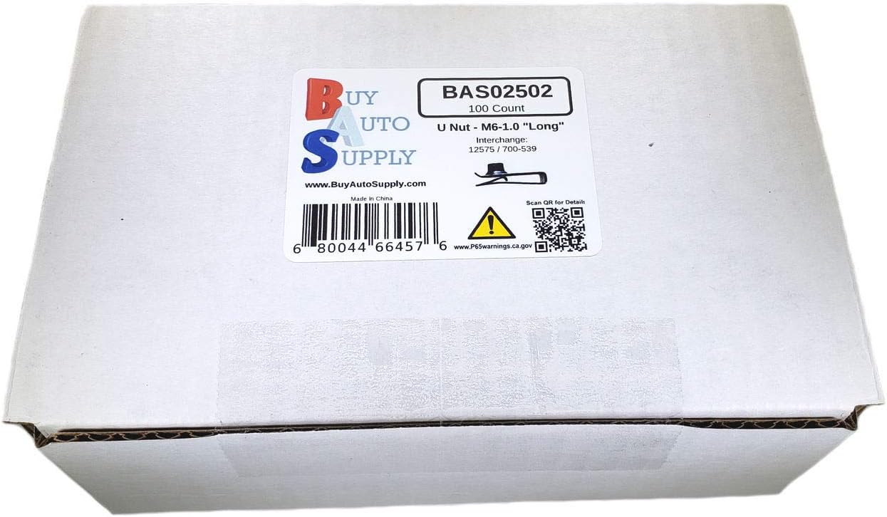 Buy Auto Supply # BAS02502 (100 Pack) Extruded U Nut M6-1.0 - "Long" - Fits 700-539/45411 / GM 11503715, 11508241