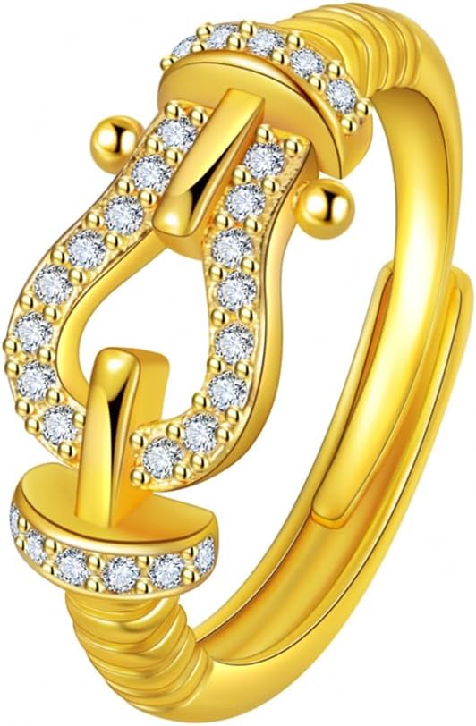 Gold Plated Horseshoe Rings for Women CZ Horseshoe Rings