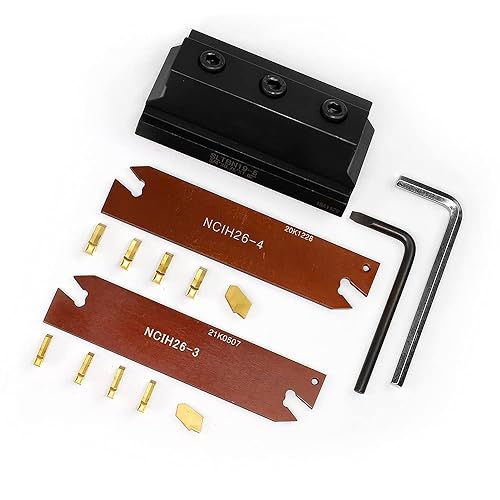 Miniatura 3 de OSCARBIDE Bloque de autobloqueo SLTBN19-5 de 34 "con cuchilla ajustable NCIH26-3, hoja NCIH26-4, estaño recubierto 5 piezas de insertos de carburo