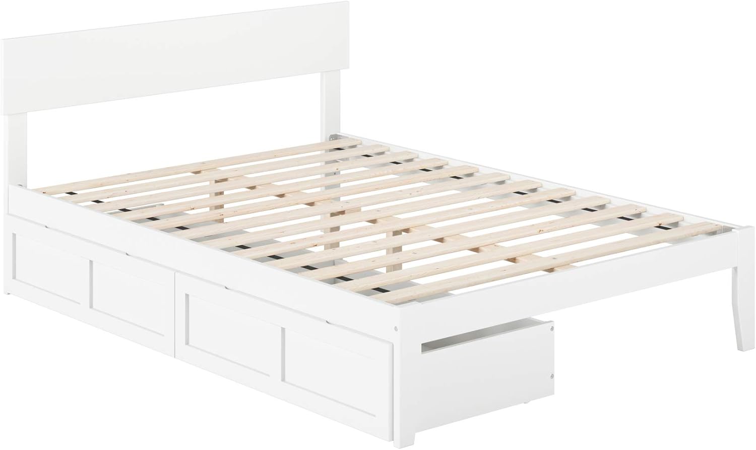 AFI, Boston Bed, Full with Underbed Drawers, White