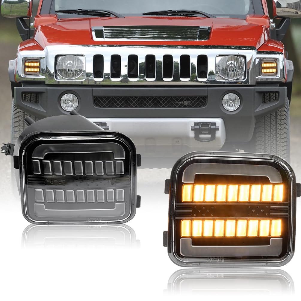 Amazon.com: NJSBYL Front LED Turn Signal Lights For Hummer H3 H3T