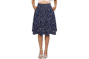 Knee-Length A-Line Spring Skirt for Women
