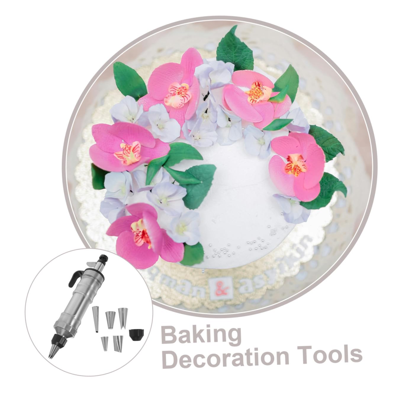 Healeved 1 Stück Kuchenback und Dekorationswerkzeug aus Lebensmittelechtem Edelstahl Abnehmbar mit Verschiedenen Spritztüllen Backzubehör für Zuhause