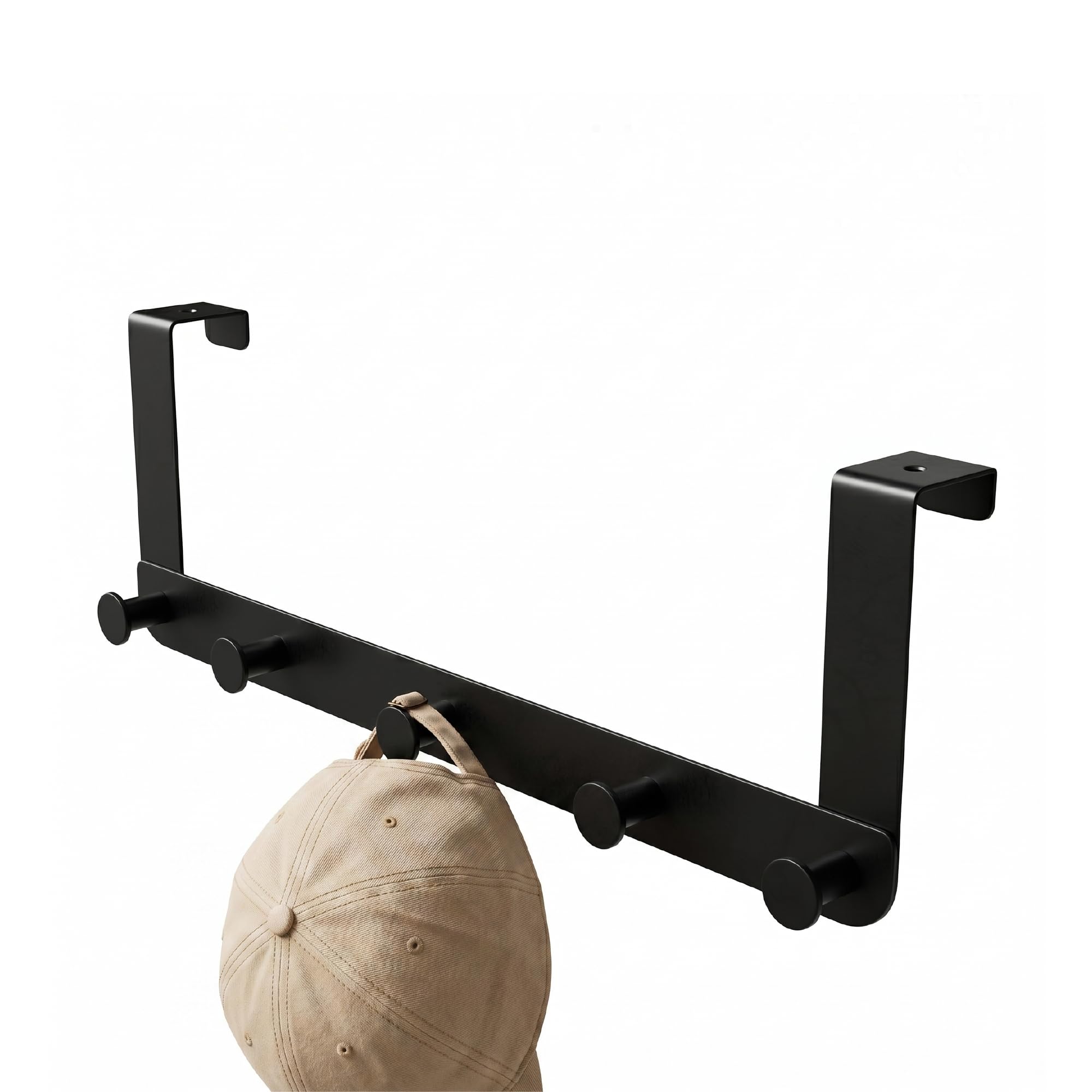 Amig - Door Hook - 470 x 160 x 75 mm - Matte Black Hanger - Made of Steel. Mod. CP41