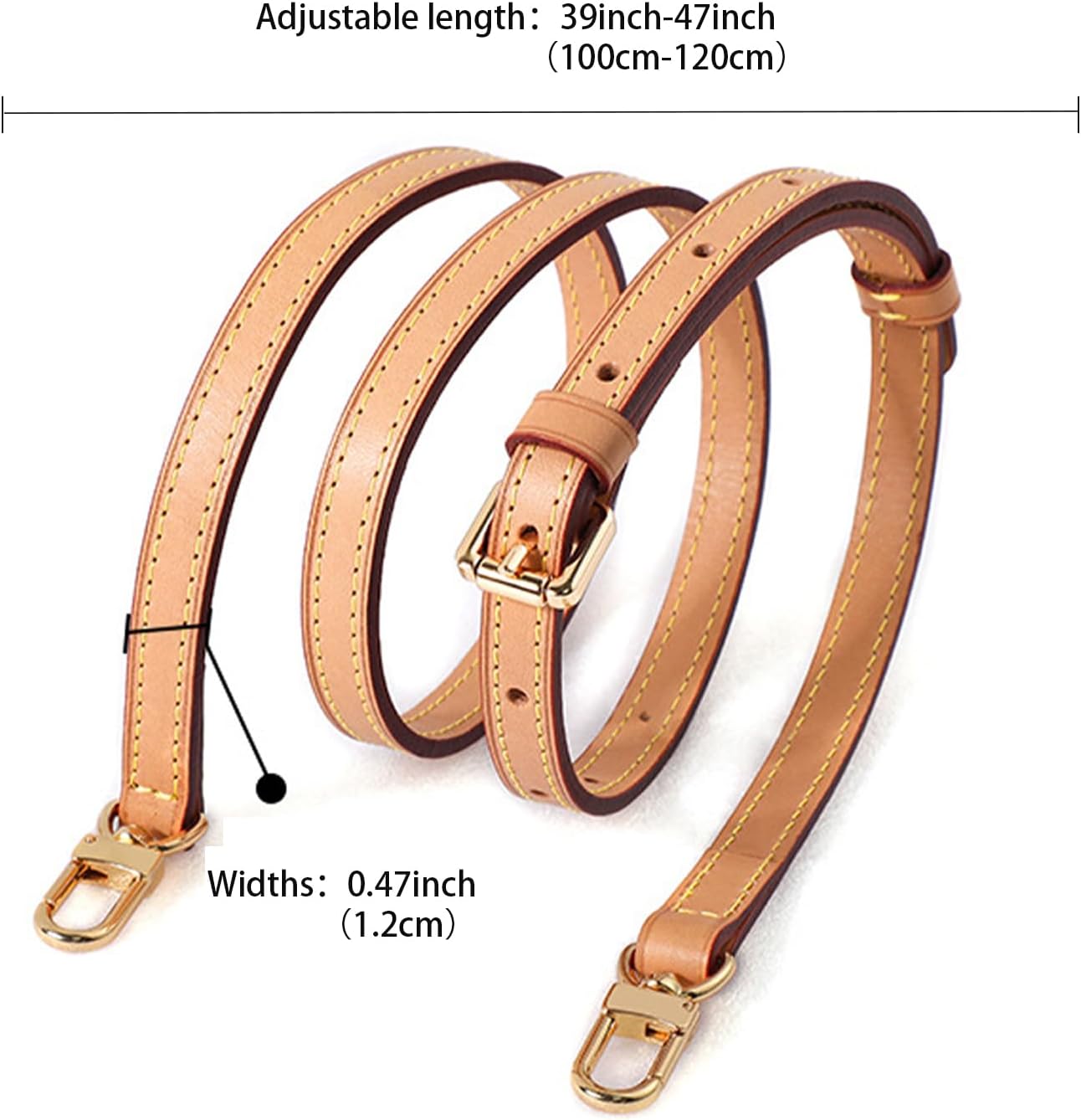 Vachetta Leather Crossbody Strap for SPEEDY L V Handbag Replacement Shoulder Strap - Image 4