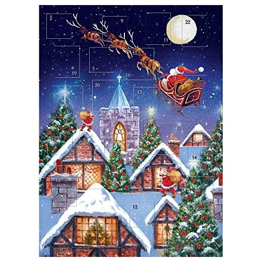 Advent Calendar Santa Sleigh Night Glitter Finish