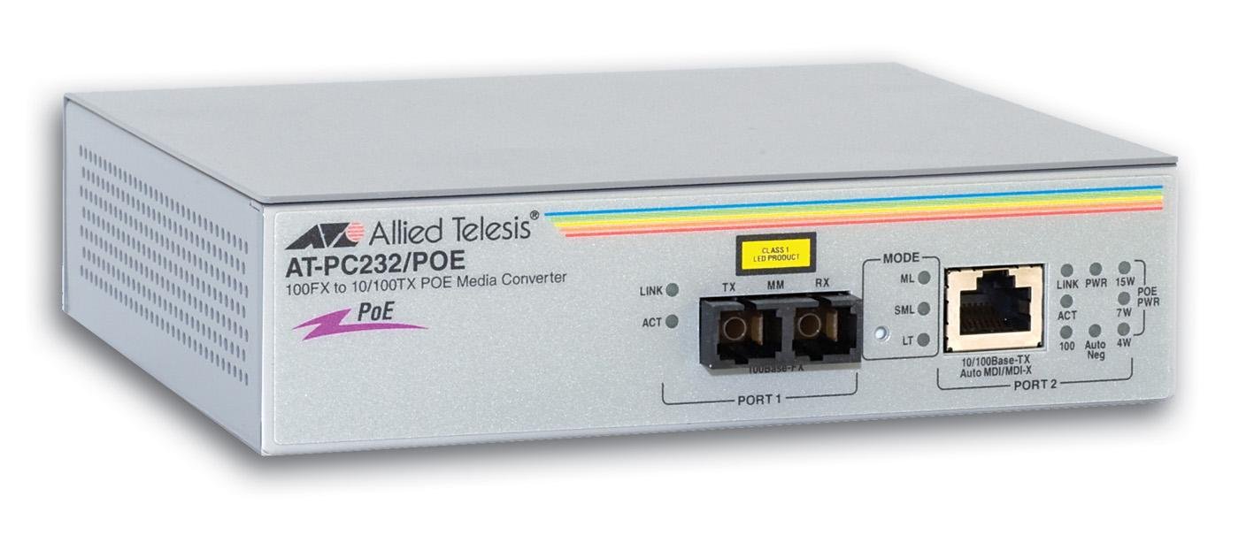 Allied Telesis AT-PC232/POE 100Mbit/s 1310nm convertitore multimediale di rete