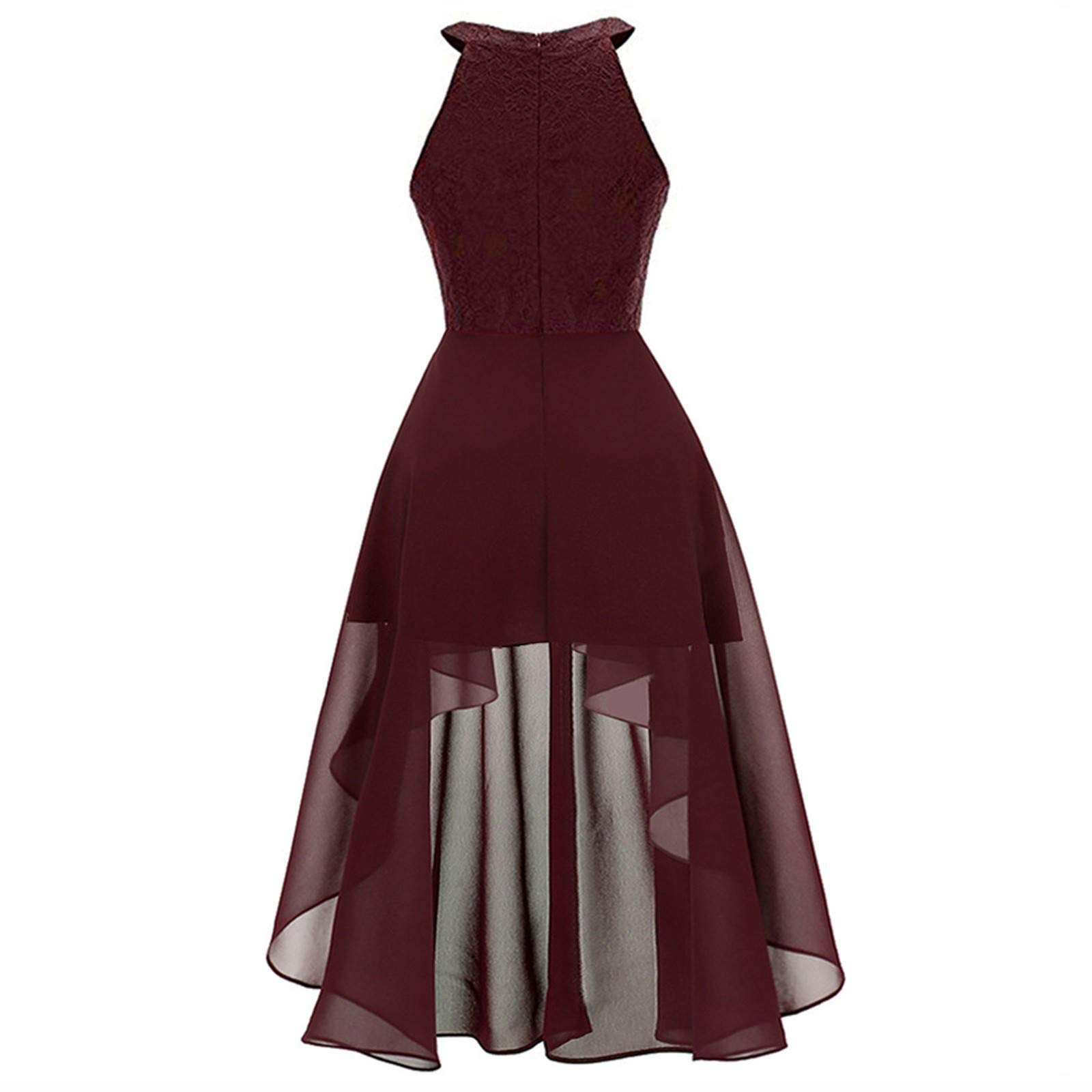 Ansenesna Abendkleid Damen Hochzeit Elegant Kleid Vorne Kurz Hinten Lang Frauen A Linie Spitze Brautjungfernkleid