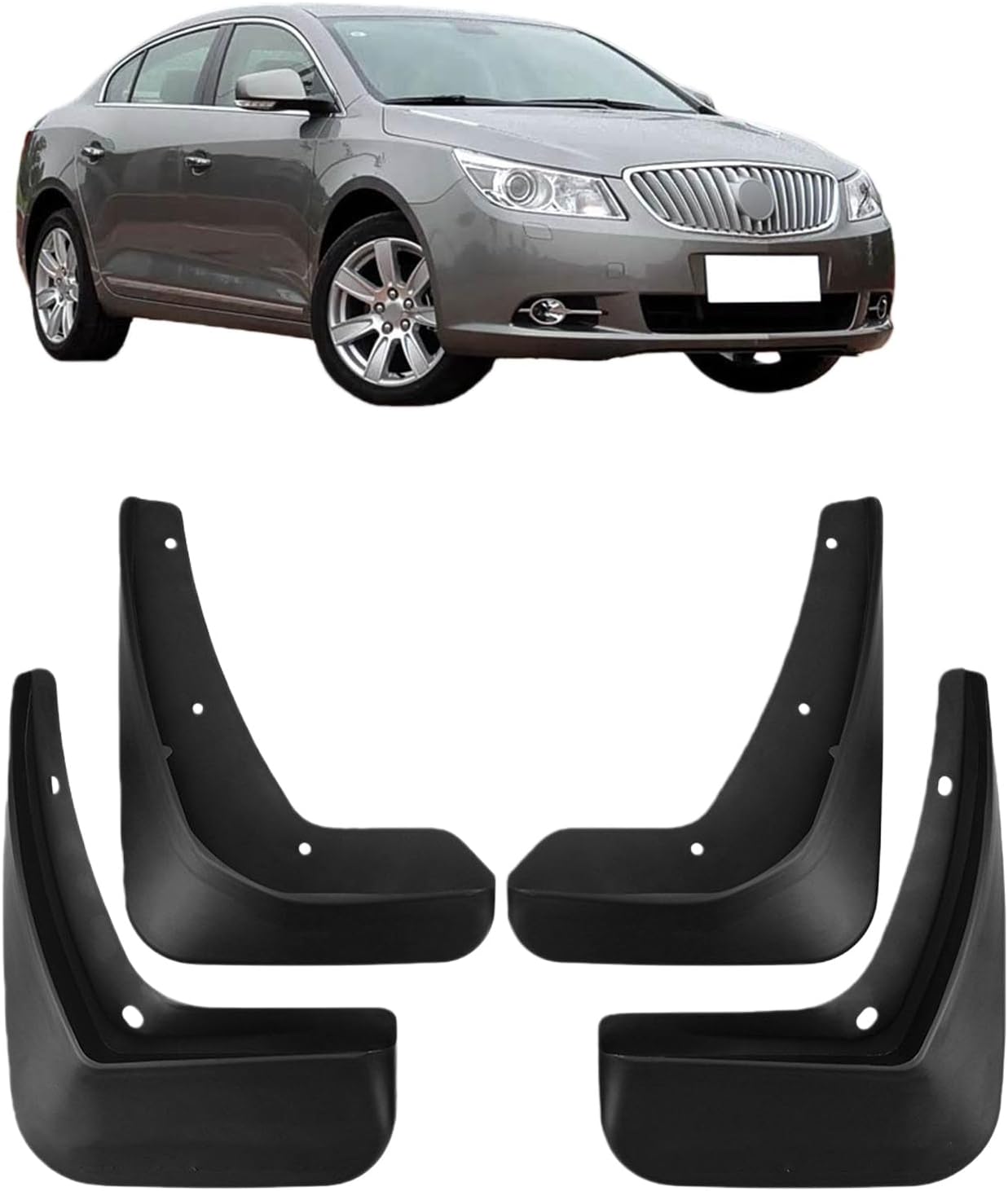 Mud Flaps for Buick Lacrosse 2009-2015, Mud Guards Splash Guards, Front & Rear Fenders All Weather No Drilling Required Tire Protector