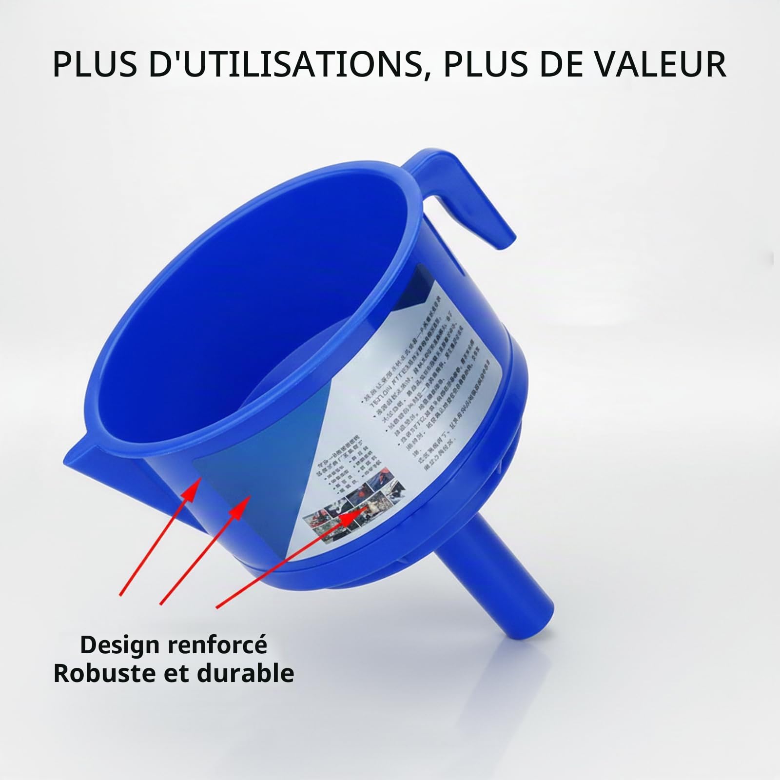 Entonnoir avec filtre, entonnoir filtrant |.Séparateur huile-eau avec 4 filtres pour essence et |.Filtration polyvalente pour carburants et liquides propres, carburant