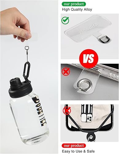 Miniatura 10 de Project-cb Paquete de 2 pestañas de amarre para teléfono parche universal para teléfono sin adhesivo pieza de repuesto de correa para teléfono