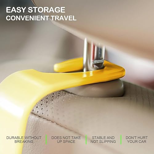 Miniatura 8 de Gancho para reposacabezas de asiento de automóvil, paquete de 4 organizadores de almacenamiento para bolsos, bolsos, bolsas de comestibles,