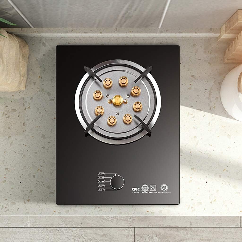 Burner Gas Cooker Black Tempered Glass Gas Cooktop Shuanghuan Nine Cavity Firepower Burner With(Lpg)