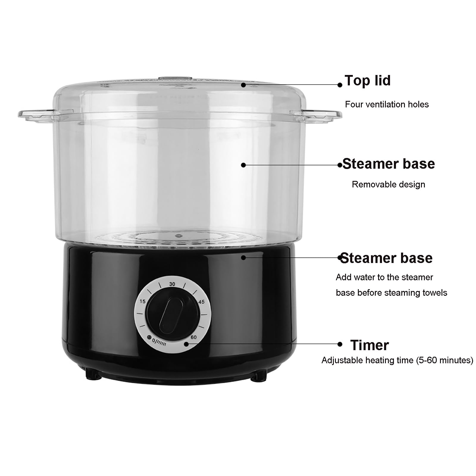 Scaldasalviette caldo per spa, portatile, piccolo vapore, estetista, riscaldamento in 5 minuti, spegnimento automatico, per trattamenti per il viso, bagno, barbiere a casa
