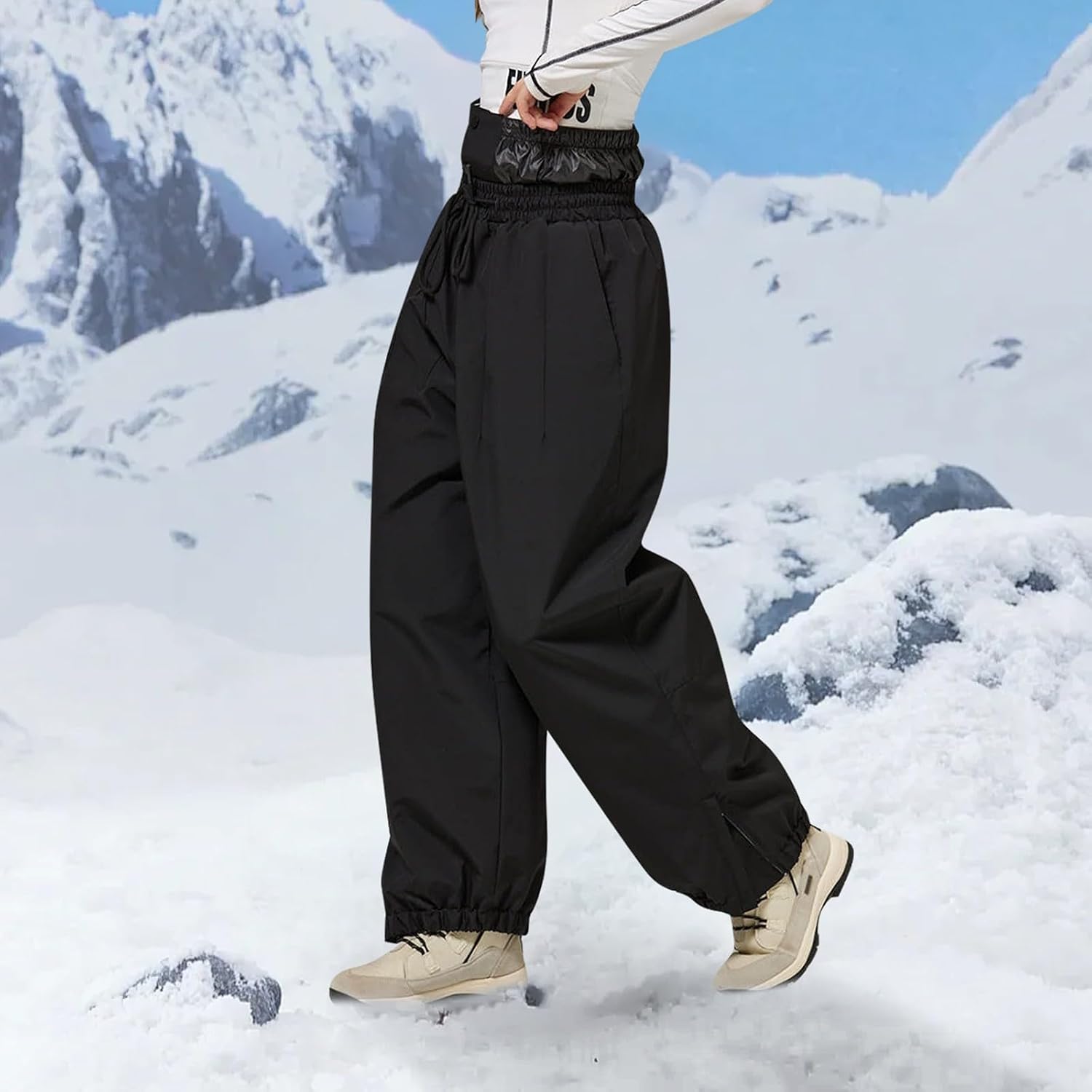 Ski Pants for Men Women Snow Snowboard Pants Outdoor Softshell Snow Ski Overalls Winter Warm Snow Bib Jumpsuit