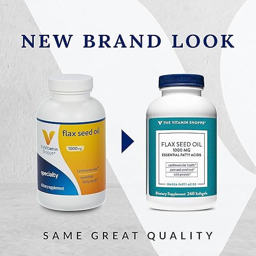 Miniatura 2 de The Vitamin Shoppe Aceite de semilla de lino orgánico certificado 1,000 mg, ácido graso esencial que apoya la salud cardiovascular, sin refinar y