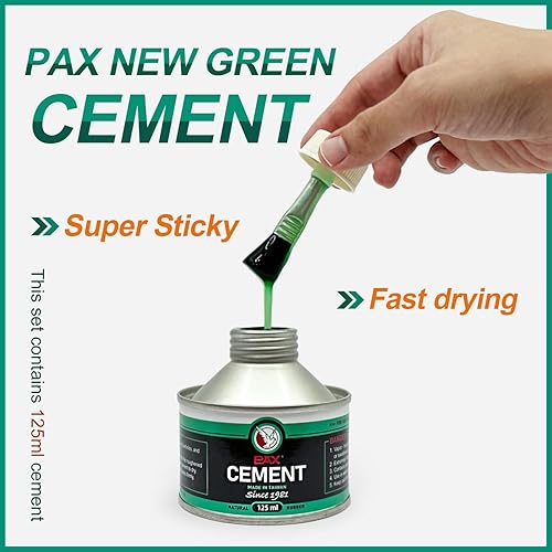 Miniatura 3 de PAX 30 piezas de 2.165 x 2.165 in, kit de parches universales cuadrados de alta resistencia para tubos y neumáticos con 1 pegamento de cemento verde