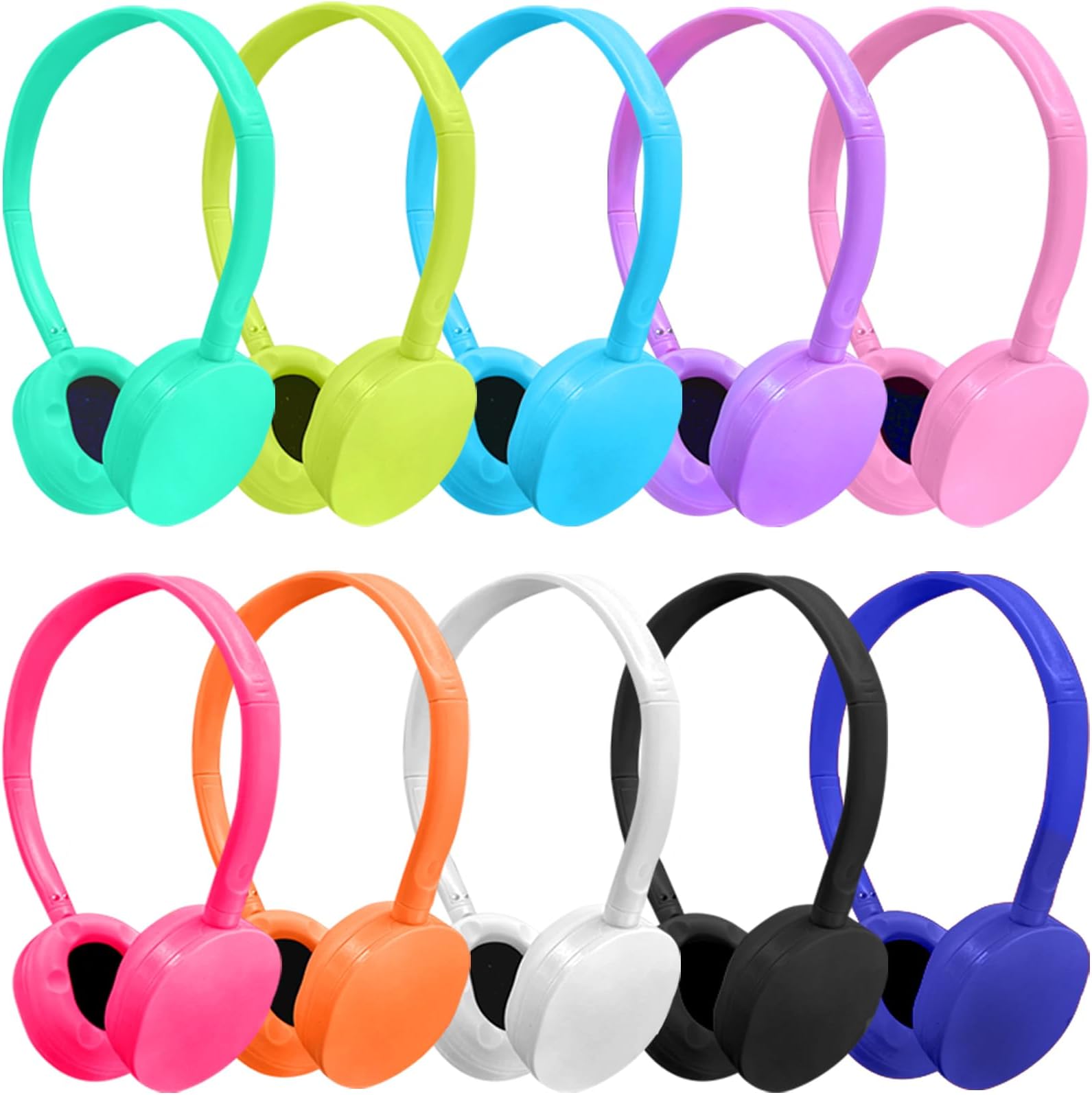Kids Bulk Headphones for Classroom School 10 Pack, Durable Wired Classroom Headphones for Kids Student Children Teens Boys Girls,HD Sound 3.5mm Jack (10 Color)