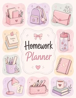 COLORFUL HOMEWORK PLANNER: Undated Assignment Tracker Notebook for Elementary, Middle School, High School, and College Students | Simple Layout for ... Tasks, Including ADHD-Friendly Planning