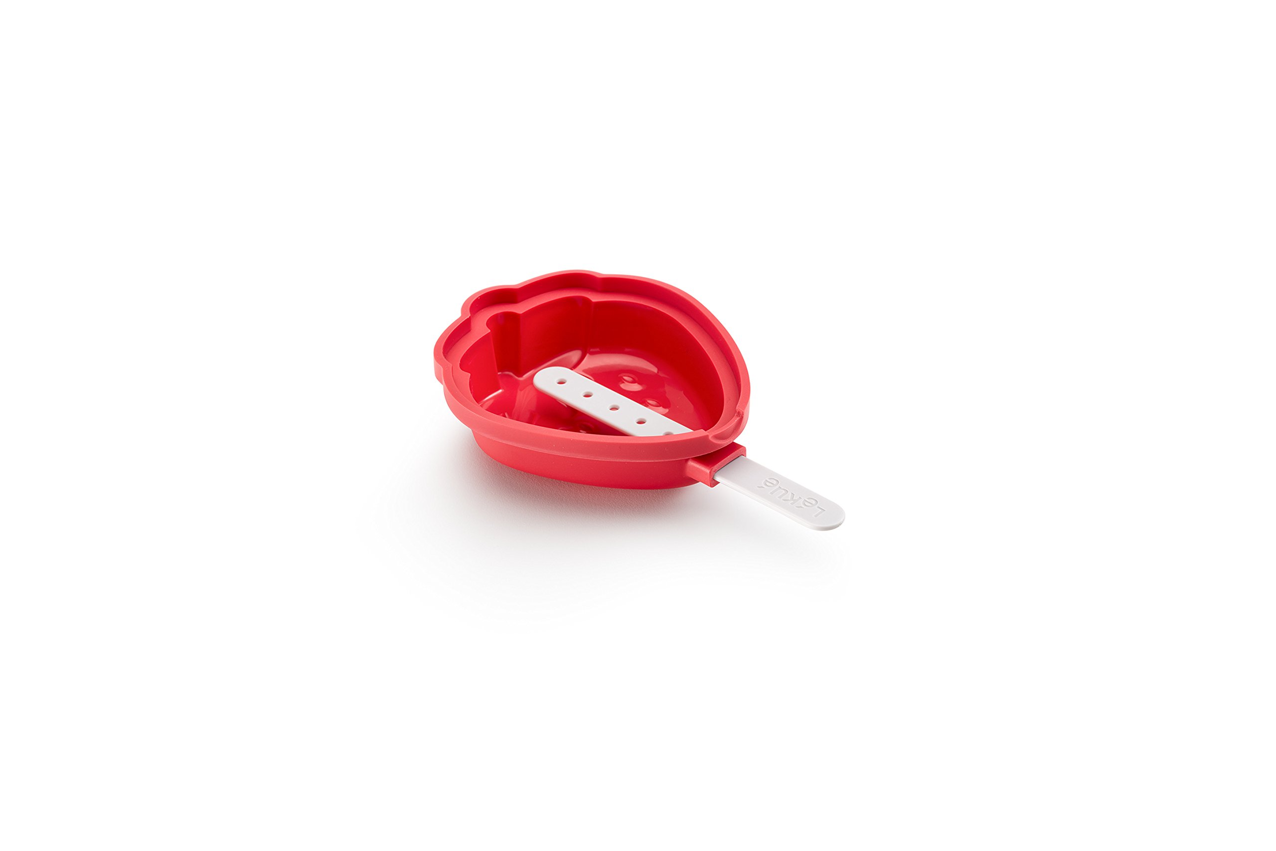 Lékué Pack de Moldes para Helados en Forma de Fresa, Silicona platino Rojo, 95 ml x 4 Unidades