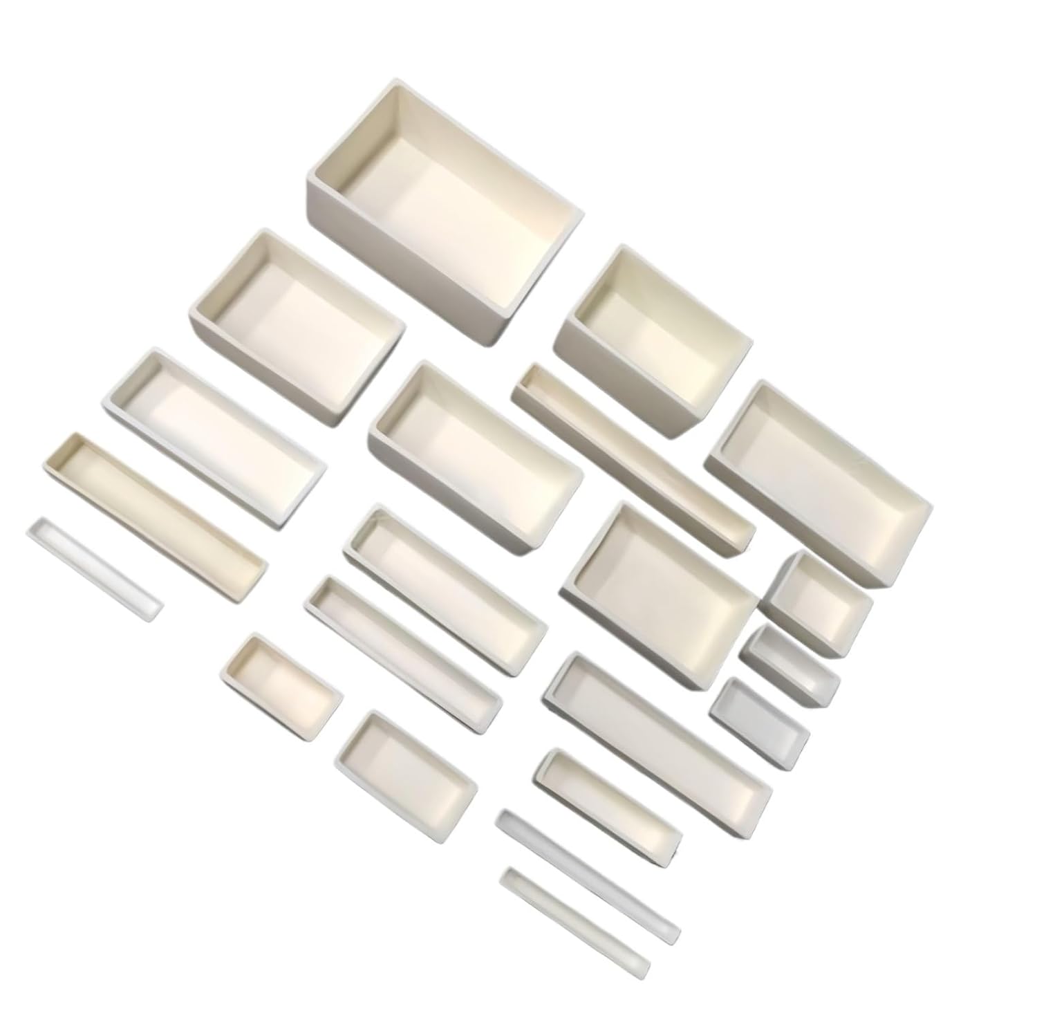 99.5% Al2O3 Square Corundum Crucible - 100x50x30mm Alumina Ceramic Boat for High-Temperature Applications 1pc