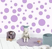Vista 22 de Calcomanías de pared de lunares (63) calcomanías de decoración de pared para habitación de niñas, puntos de pared, círculo de vinilo para despegar