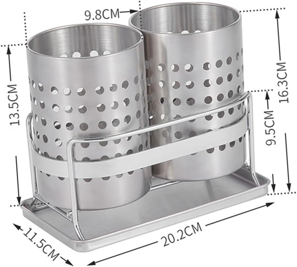Cutlery Storage Tube Steel Utensil Holder Kitchen Organizer Chopstick Storage Box Drainage Air Vent