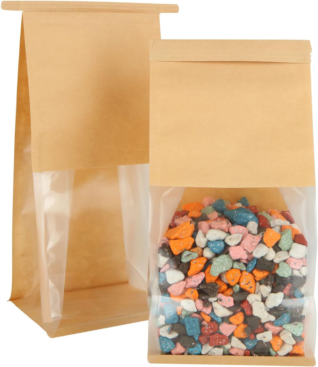 Amazon.com: Chuangdi 200 Pieces 4.5 x 2.36 x 9.6 Inch Bakery Bags with ...