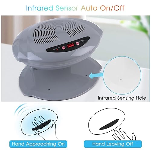 Miniatura 4 de Secadora de esmalte de uñas, secadora de esmalte de uñas de 400 W, sensor de temperatura, secadora de esmalte de uñas para manos y pies, 2 en 1,