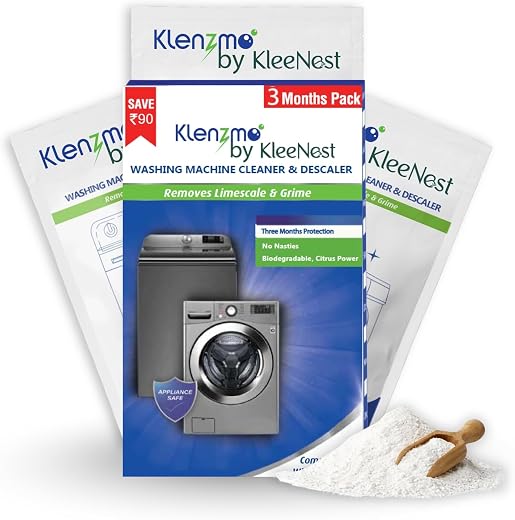 Klenzmo by Kleenest Washing Machine Cleaner &amp; Descaling Powder, Descaler for top load and front load | Washing Machine Dru...