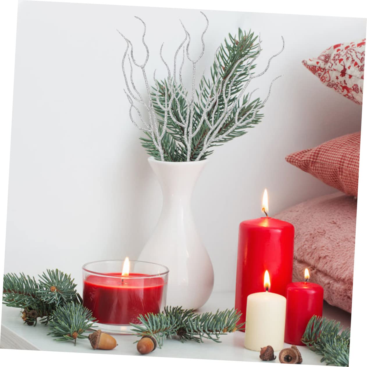 IMIKEYA Christbaumschmuck Zweige 40 STK Künstliche Pflanze Verwelkte Rebe Künstliche Kiefernnadeln Künstliche Pflanzen Winterdeko Weihnachts Party Anlage Weihnachtsbaumzweig Künstliche Äste