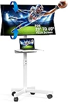 Vista 10 de Soporte de TV móvil para TV de 23 a 60 pulgadas LCD LED OLED de pantalla plana con pantalla curva hasta 88 libras, inclinación y altura ajustable