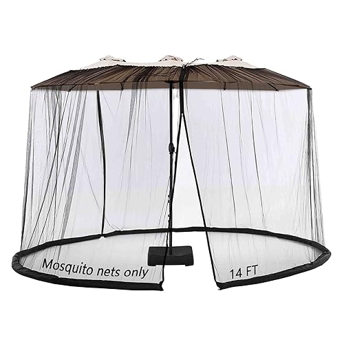 14FT Black Outdoor Umbrella Net, Suitable for Patio Gazebo and