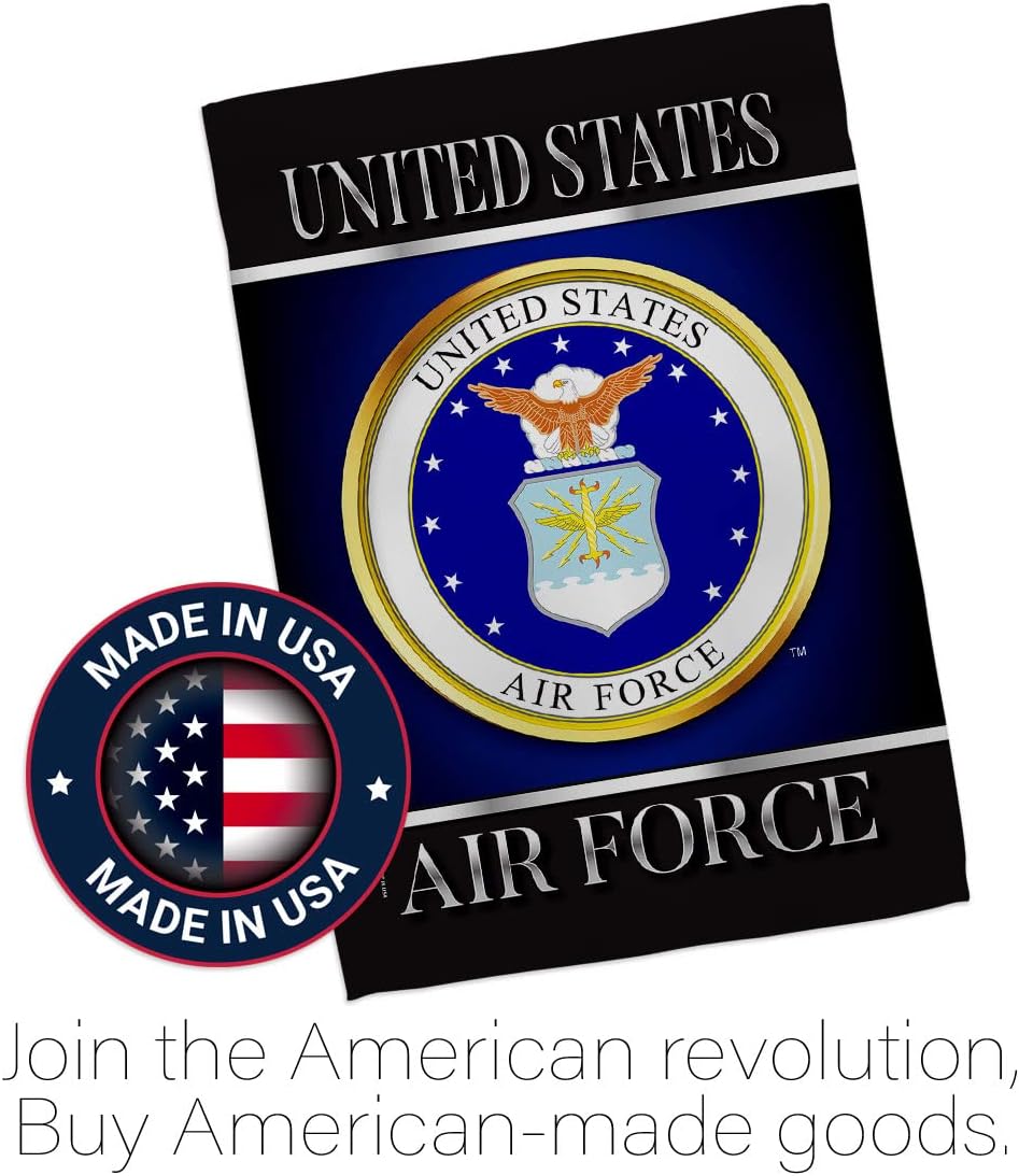 US MILITARY US Air Garden Flag Armed Forces USAF United State American Military Veteran Retire Official House Decoration Banner Small Yard Gift Double-Sided, Made in USA