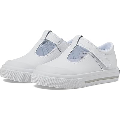 Женские кроссовки FootMates Drew-Leather (Infant/Toddler/Little Kid) white leather/gray