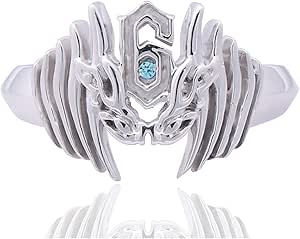 Blue Topaz 925 Silver Women Men Anime Bleach Grimmjow Jaegerjaquez Ring ...