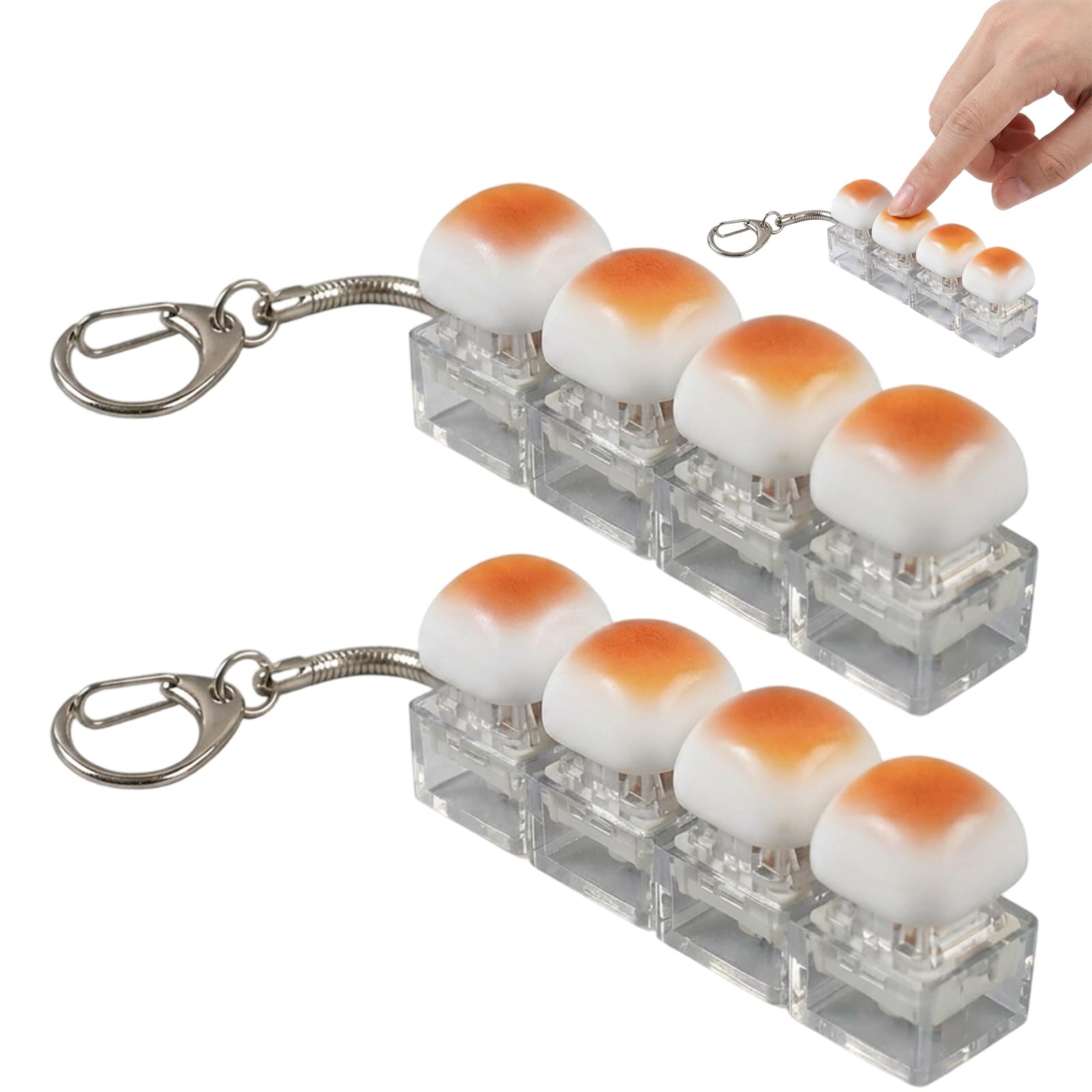 2Pcs Keyboard Fidget Toy, Clicky Keyboard Fidget Toy, Keyboard Clicker Fidget Toy for Office Focus and Stress Relief, 7x2.5x1.5cm Compact Desktop Accessory
