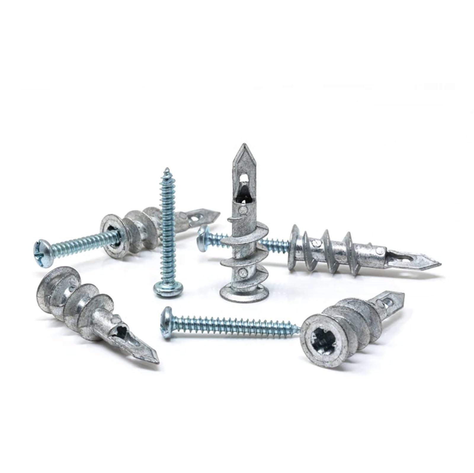 100pcs Zinc Alloy Drywall Self-Drilling Anchors for Wall Plasterboard Anchor with Self-Tapping Screw Kit